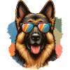 Cute German Shepherd Paint Art