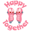Cheerful characters with heart