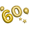 60,Birthday,60th Birthday,Gold,Balloons,3D
