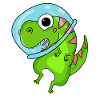 Dino Motif Dinosaur Space Astronauat