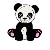 Cuddly panda under the stars