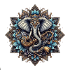 Elephant mandala in steampunk style