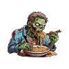 Zombie eats ramen