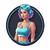 Blue haired retro girl