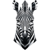 Abstract Geometric Zebra - Monochrome Design