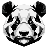 Abstract Geometric Panda - Monochrome Design