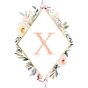 X Monogram, Floral, Boho
