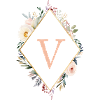 V Monogramm , Floral, Boho