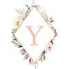 Y Monogramm , Floral, Boho