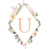 U Monogram, Floral, Boho