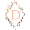 D Monogram, Floral, Boho