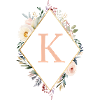 K Monogram, Floral, Boho