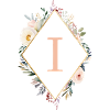 I Monogram, Floral, Boho