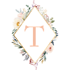 T Monogram, Floral, Boho