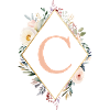 C Monogram, Floral, Boho