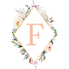 F Monogram, Floral, Boho