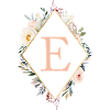 E Monogram, Floral, Boho