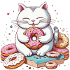 Katze frisst Donuts, Feinschmecker-Katzenhumor