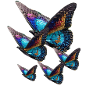 Butterflies,Sequins,Gold,Metallic,