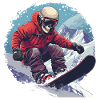 Skull Snowboarder Snowboarding Après Ski