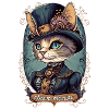 Chat steampunk victorien