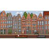 City centre Amsterdam - Pixel Art