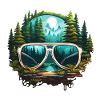 Sunglasses / Reflection / Forest / Reflection