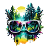 Sunglasses / Reflection / Forest / Reflection