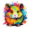 Bunter Hamster Farbkleckse Farbspritzer