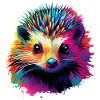 Bunter Igel Farbkleckse Farbspritzer