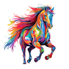 Pferd Farbkleck Farbspritzer Bunt
