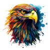 Bunter Steinadler Farbkleckse Farbspritzer