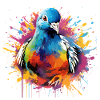 Bunte Taube Farbkleckse Farbspritzer
