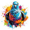 Bunte Taube Farbkleckse Farbspritzer