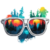 Sunglasses / Reflection / Forest / Reflection