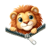Lion with zipper