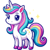 Süßes Regenbogen-Einhorn