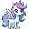 Süßes Regenbogen-Einhorn