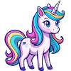 Süßes Regenbogen-Einhorn