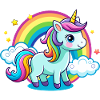 Süßes Regenbogen-Einhorn