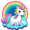 Süßes Regenbogen-Einhorn