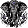 Éléphant avec coiffe