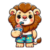 childishly designed lion