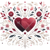 Double hearts with pattern