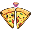 Pizza Couple Love Heart Saint-Valentin