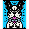 French Bulldog - Blue Background