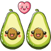 Avokado Couple Love Heart Saint-Valentin