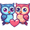 Hibou Couple Amour Couple Amoureux