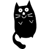 Chubby cute black cat