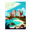 Atlantis Paradise Caribbean Vintage Travel Poster